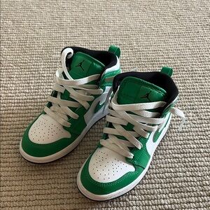 Kids Green and White Sneakers